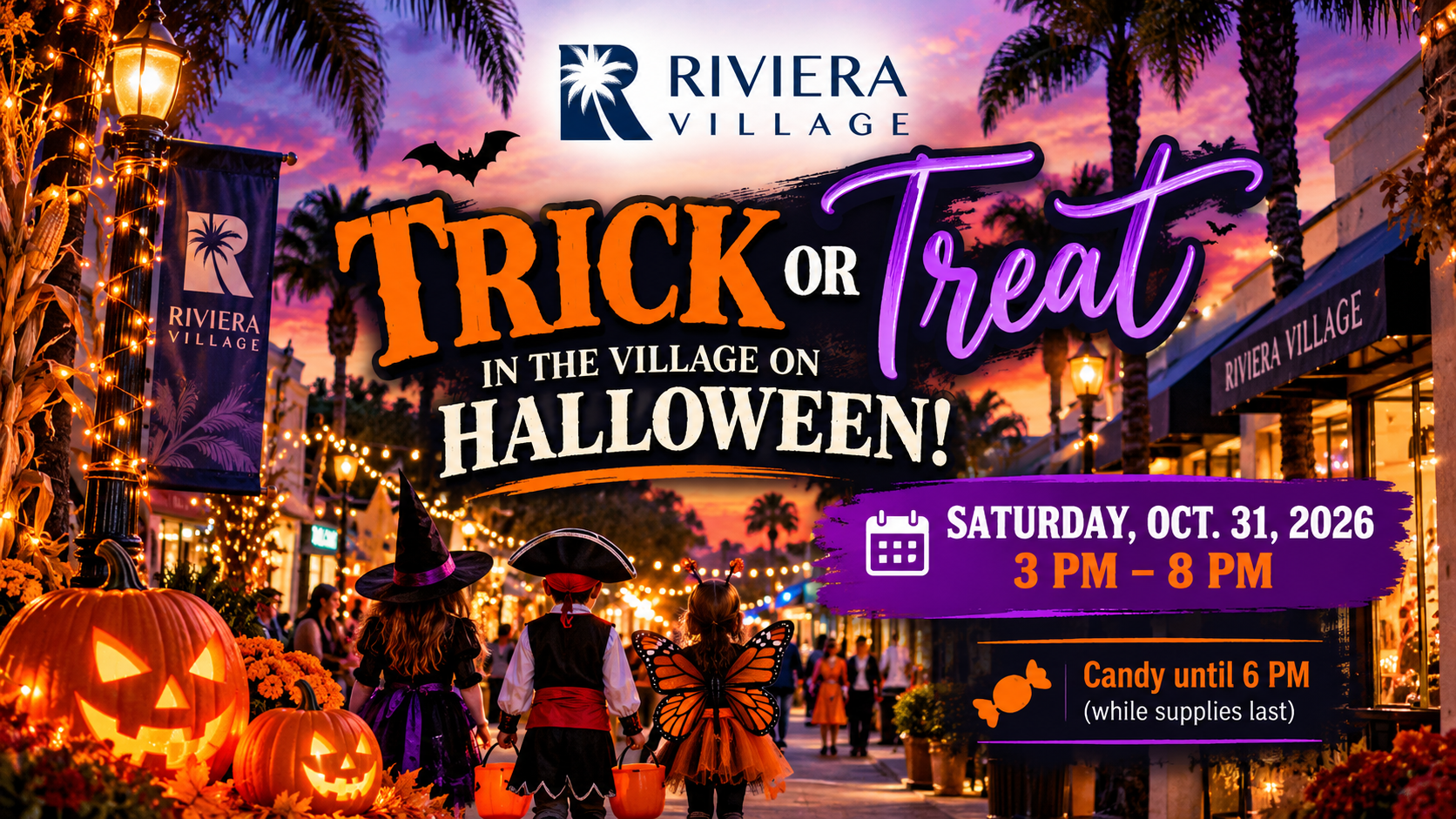 Riviera Village Halloween Trick or Treat event artwork